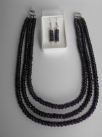 Exkluzivny Ametystový trojradový náhrdelník